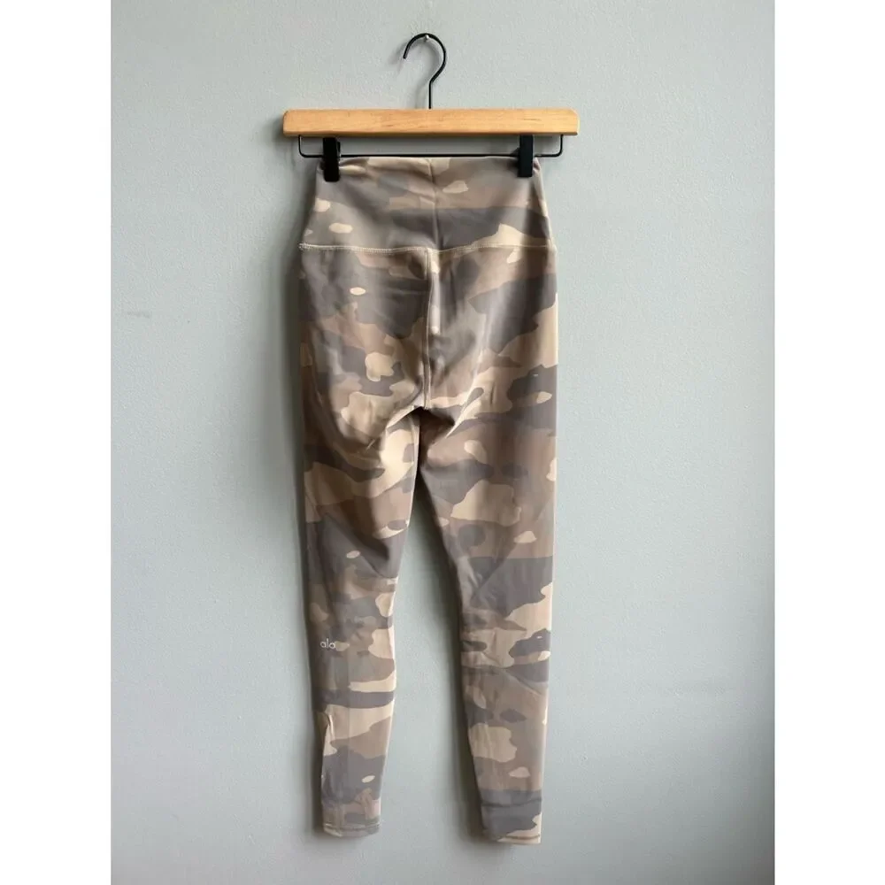 ALO Yoga Camo Leggings High Waist Brown and Tan Size XS